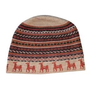 NWT Peruvian Alpaca Beanie Hat Artisan Handmade Fair Isle Stocking Cap Unisex